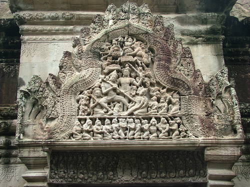 Pediment carved of Ramayana, the Mokkasak